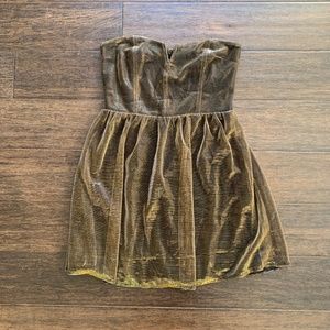 Strapless Gold Mini Dress